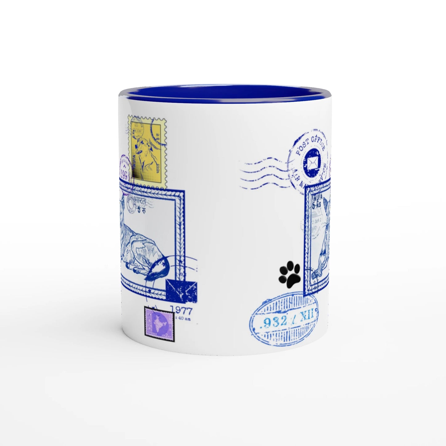 Blue Post 11Oz Color Filled Ceramic Mug.