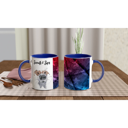 Snouts & Sips Ceramic Mug – 11oz Colorful Design.