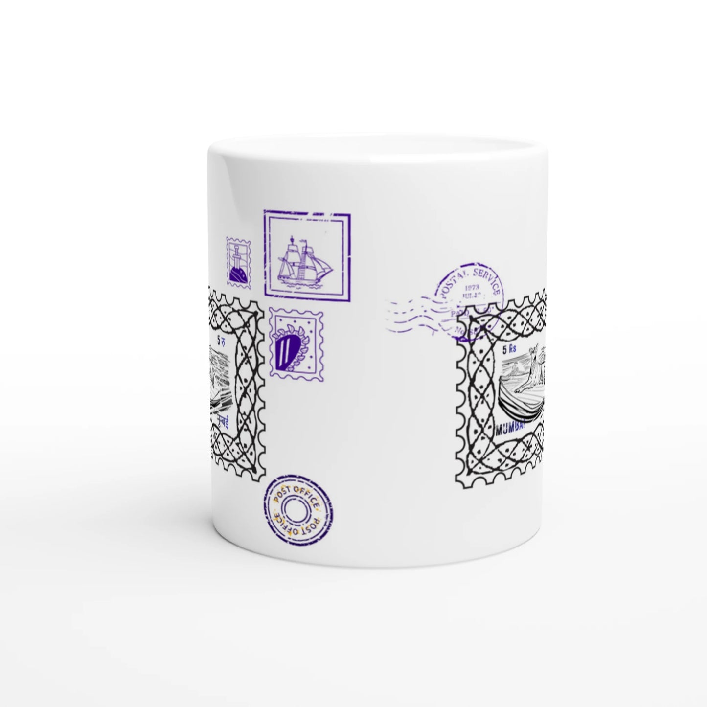 Mumbai Post 11Oz Color Filled Ceramic Mug.