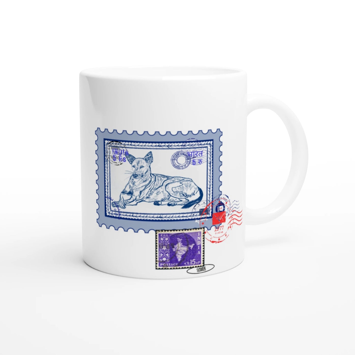 Midnight Post 11Oz Color Filled Ceramic Mug.