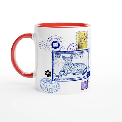 Blue Post 11Oz Color Filled Ceramic Mug.