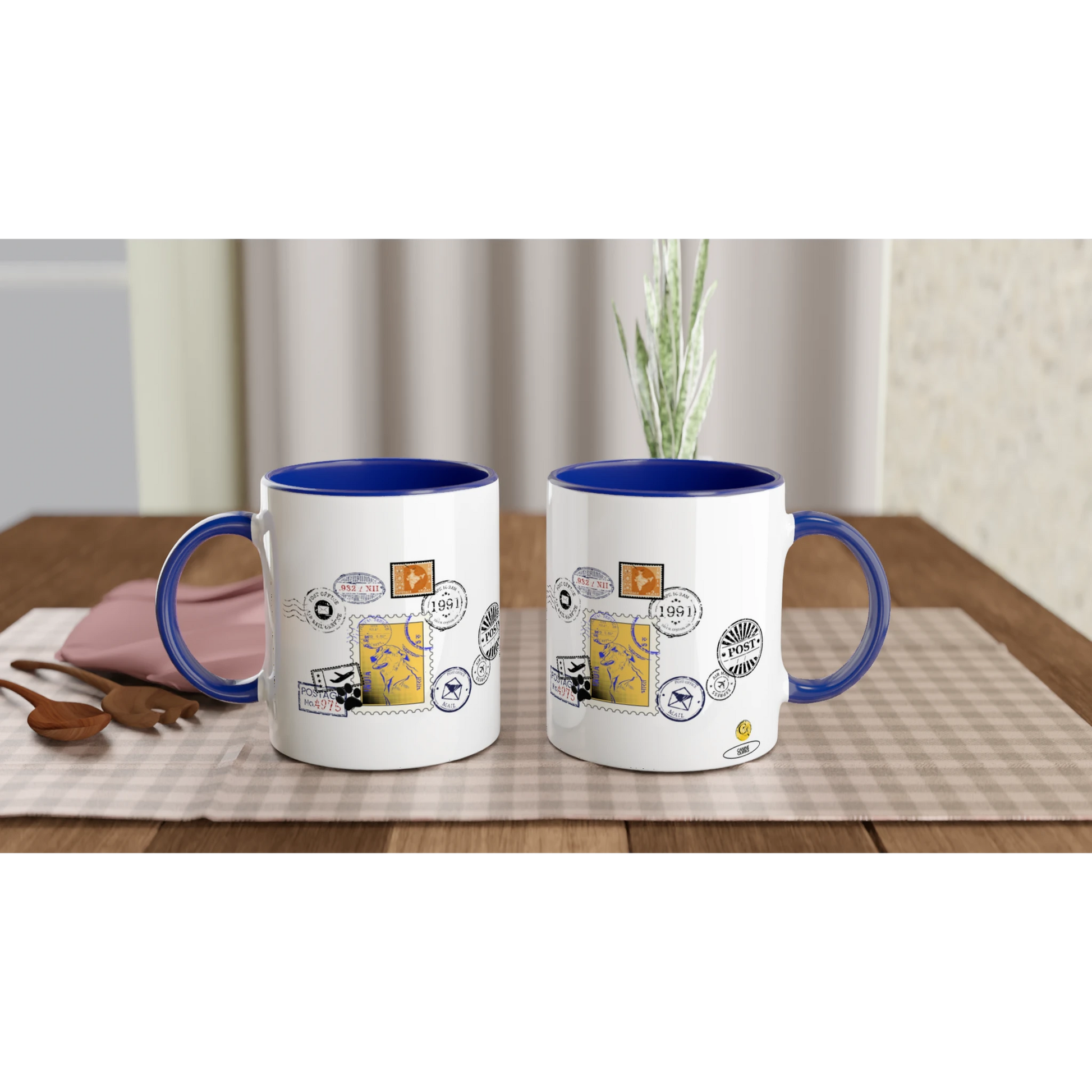 Yellow Post 11Oz Color Filled Ceramic Mug.
