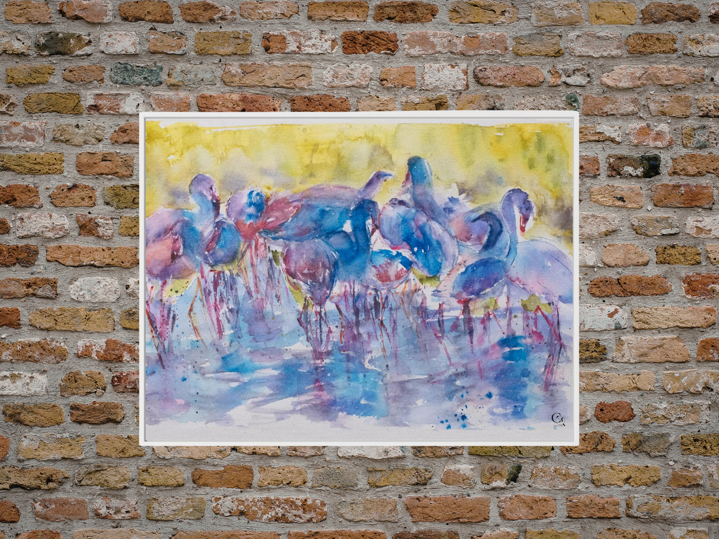caninequirks_curiousbalance_watercolor_canvas_whiteframe_print
