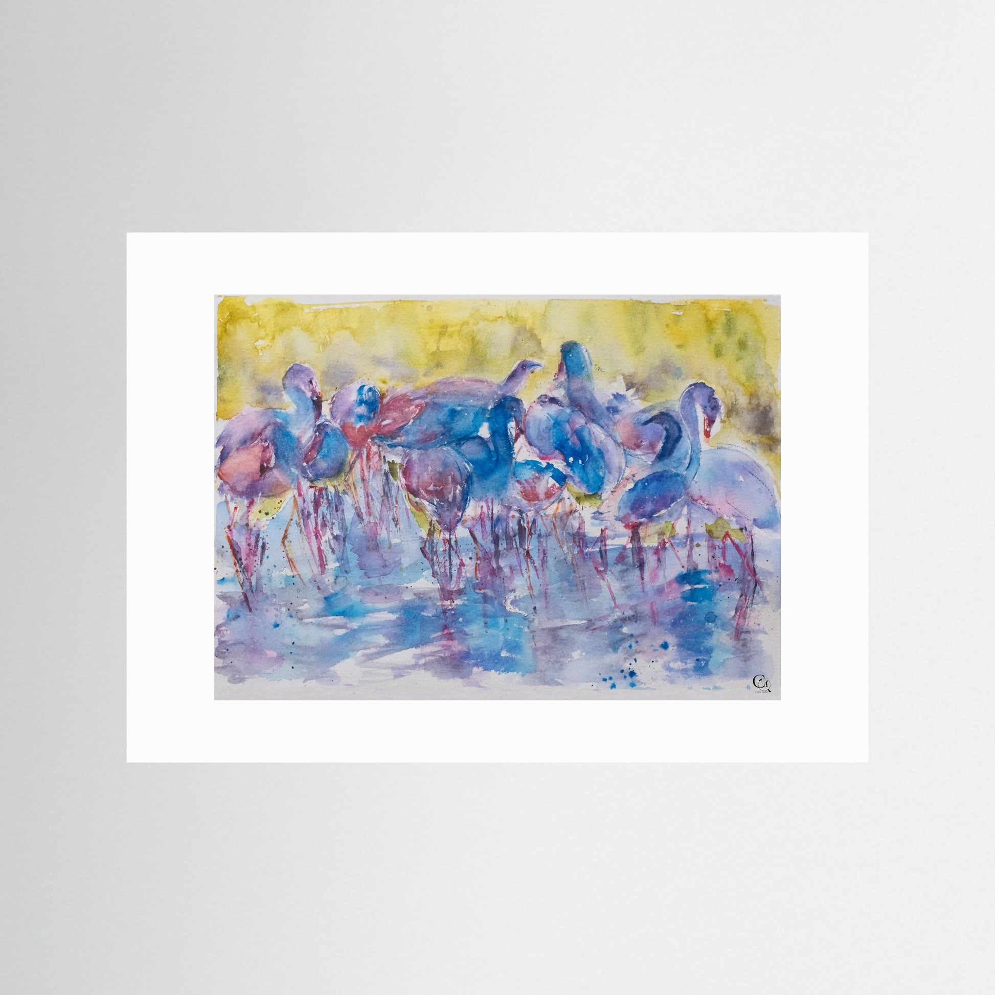 caninequirks_curiousbalance_watercolor_unframedartprint_withpassepartout