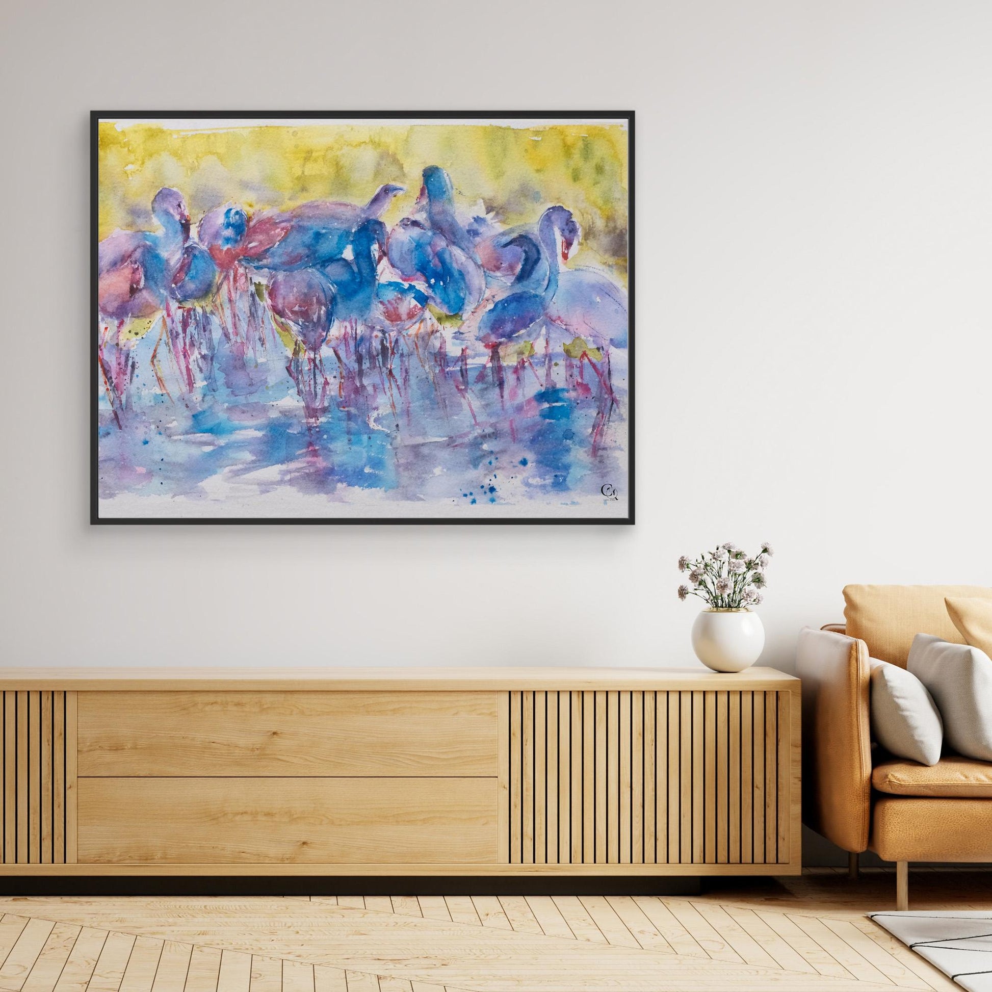 caninequirks_watercolor_canvasframe_black