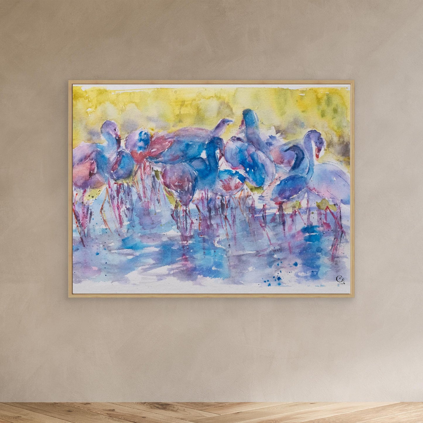 caninequirks_watercolor_fineart_oakcanvasframe_art