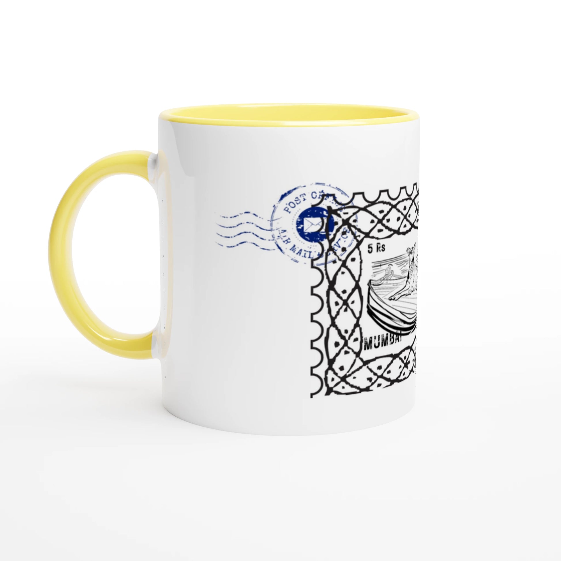 Mumbai Post 11Oz Color Filled Ceramic Mug.