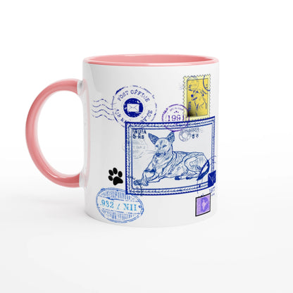 Blue Post 11Oz Color Filled Ceramic Mug.