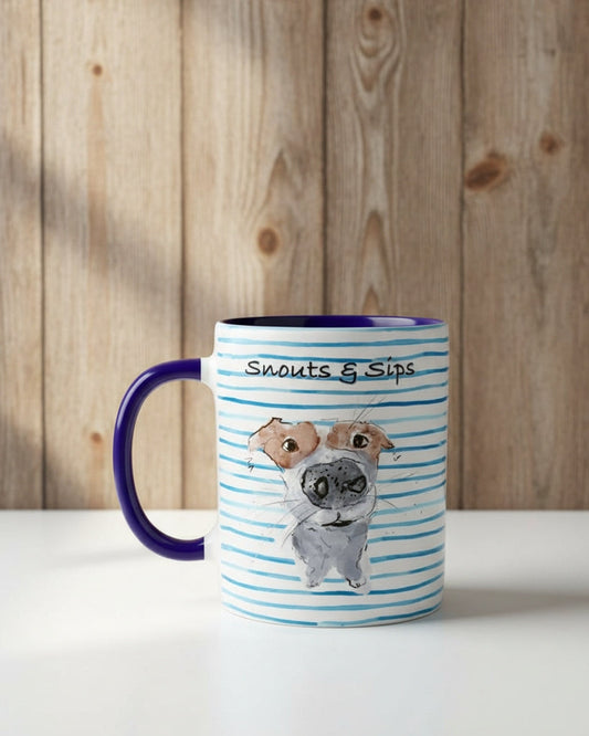 Snouts & Sips Ceramic Mug – 11oz Colorful Design