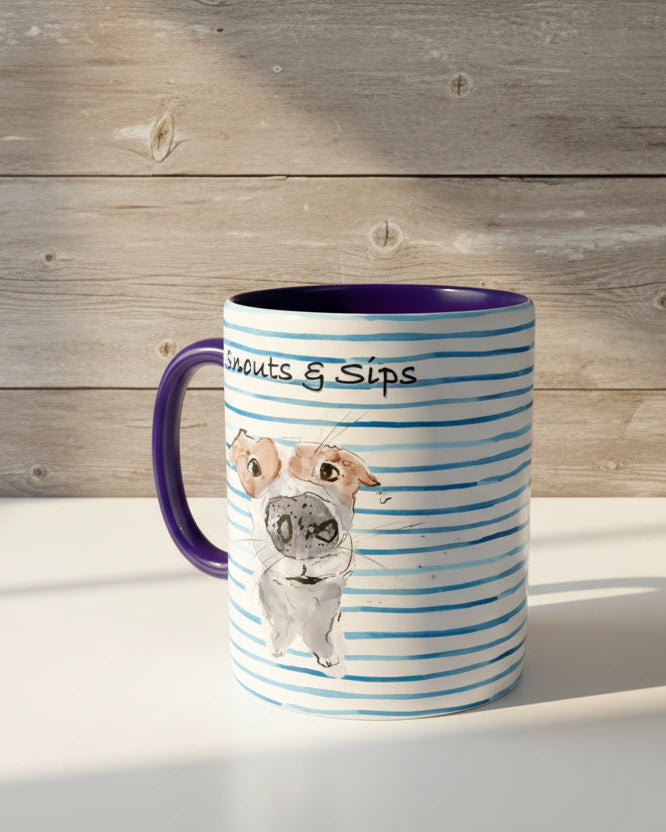 Snouts & Sips Ceramic Mug – 11oz Colorful Design